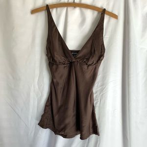 Le Chateau Brown silk top